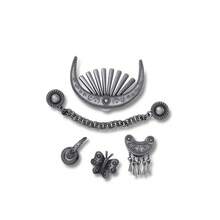 5pcs/Set Hollow Out Clogs Jibistar Accessories Decorative Holes Shoes Exquisite Textured Personalized Shoe Charms, Mixed Silver & Gold Metal