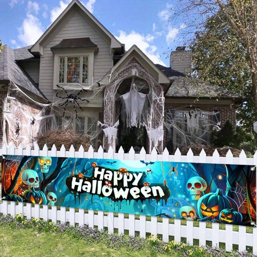 1 Piece, 2D Flat Scene Wall Banner, Perfect For Garden, House, Fence, Garage Decoration, Wall Decoration, Courtyard Sign, Party Decoration, Home Decoration, Party Supplies, 78.74*17.71 Inches - 200x45公分(78.74x17.72吋) - 查看 1