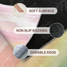 Tapis de zone en velours minimaliste moderne - 850g/m², motif géométrique, doux et moelleux, résistant aux taches, antidérapant, lavable en machine, léger, rectangulaire, polyester, pour salon, chambre, bureau - grand design vintage avec dos antidérapant, tapis de velours de luxe - tapis lavable de haute qualité, léger, doux et moelleux, décoration de Noël pour tapis de cuisine