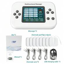 Smart Rechargeable TENS EMS Body Massager 15 Massage Modes 30 Intensities Muscle Stimulator 2000mAh Large Battery Pulse Massage Machine HD Large Screen Vibration Full Body Massage Muscle Relax