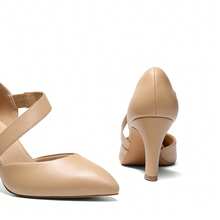 Women's High Heels Pumps Dress Closed Pointed Toe Comfortable D'Orsay Pumps Shoes For Work Office Wedding Dancing - 杏色-PU - 查看 8