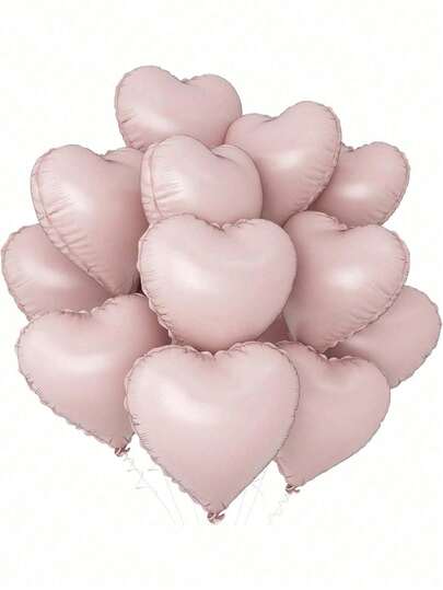 Conjunto de balões em formato de coração, balões rosa delicados, balões de alumínio para decoração de casamento, aniversários, pedidos de casamento, suprimentos para decoração de festas de aniversário