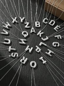 1 件不锈钢 26 字母吊坠项链，时尚优雅，送给她的绝妙礼物