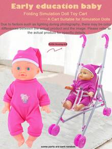 26厘米逼真婴儿娃娃玩具，模拟喝水和排尿，可爱栩栩如生，适合角色扮演游戏，亲子互动玩具 - 玫紅色 - 查看 6