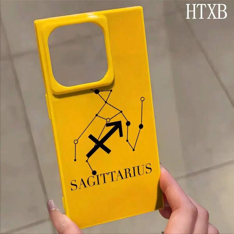 Teléfono con diseño de patrón de bloques con símbolos negros. Compatible con las series 16 Pro, 16, 15 Pro, 14, 14 Plus, 13, 13 Pro, 12 Pro y 12 Pro. Diseño a prueba de golpes con cobertura total, gran abertura, marco liso brillante y detalles prominentes. - Amarillo - Añade 5