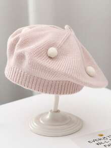 1 件/2 件婴儿帽子秋冬款，可爱甜美蘑菇和波尔卡圆点针织帽，婴幼儿男孩女孩保暖头饰 - 貝雷帽 - 查看 46