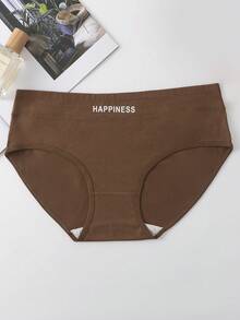 7pcs Soft Comfortable Maillard Colored English Letter Print Women's Briefs - Multicolor - View 8