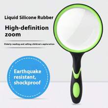 10 عدسة مكبرة يدوية للقراءة مع قطعة قماش تنظيف - عدسة مكبرة كبيرة بقطر 100 مم/4 بوصة مع مقبض ناعم مضاد للانزلاق، مناسبة لكبار السن لقراءة الكتب/الصحف والطلاب للتعلم/استكشاف الطبيعة كهواية