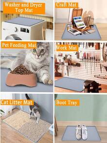 1pc Silicone Washing Machine Pad, Refrigerator Pad, Washing Machine Top Pad, Suitable For Placing On Top Of Washing Machine, Can Also Be Used As Coffee Machine Pad, Dish Drying Mat, Non-Slip Storage Pad, Large Pet Pad. - Multicolor - View 4