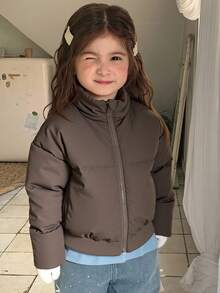 DAZY Girls Solid Color Jacket, Young Girl Fall Clothes - Grey - View 4