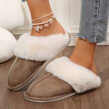 Slippers For Women Plush Lined Non Slip Bottom Easy Wear - Màu Khaki - Xem 9