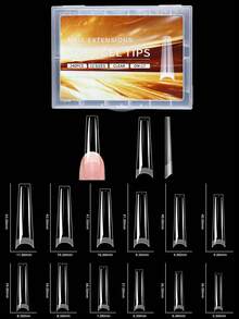 240pcs Soft Gel Nail Tips, Half Matte Full Coverage Press-On Nail Tips Almond Square Coffin French False Nails Thin Front End Thick Back End More Fit And Firm Peelable Gel Extension Nail Capsules Press-On Nails Nail Supplies Suitable For Girls Ladies Manicure DIY