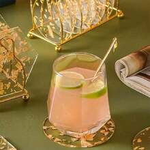 8/6/4/2/1pc Gold Flaky Acrylic Coasters - Ideal For Parties And Home Decor, Heat-Resistant Coasters, Non-Slip Placemats, Cup Mats, Drink Holders, Scene Decor, Holiday Decorations, Home & Office Decor, Theme Parties, Halloween, Christmas - Gold - View 2