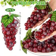 8/4/1 件假红葡萄，塑料逼真水果人造仿真葡萄，适用于婚礼家居厨房派对装饰摄影道具 - 彩色 - 查看 3