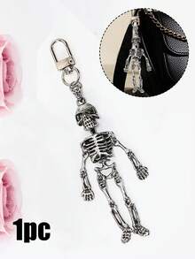 1pc Halloween Skeleton-Shaped Keychain - Halloween Anime-Inspired, Fashionable Vintage Skull Frame Halloween,Durable Metal With Lobster Claw Clasp,Home Decoration,Earphone Pendant, Mobile Phone Shell Pendant- Perfect For Car Keys, Backpacks & Bags ,It Is Also A Good Choice For Giving Gifts.Goth ,Y2k,For Men And Women - Perfect For Backpacks & Gothic Fans