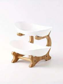 2/3层水果架零食收纳托盘，装饰架 - 塑料水果碗套装，适用于厨房和餐厅 - 多层水果、零食和甜点拼盘 - 圣诞礼物