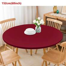 1pc Solid Color Fitted Tablecloth, Removable & Washable Milk Silk Tablecloth, 125g Fabric, Suitable For Party, Picnic, Camping, Restaurant, Outdoor, Indoor Gathering And Daily Use, Non-Standard Size