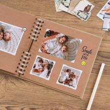 1 pieza Álbum de recortes de color caqui, 20 x 20 cm, 30 hojas/60 páginas de papel marrón en blanco, Álbum de recortes DIY, álbum con tapa dura, memo de papel kraft, viajes, regalo de cumpleaños y festividades