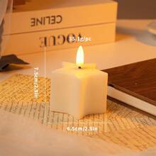 1 pieza de velas decorativas electrónicas, accesorios de decoración de fotos, luces de velas LED simuladas para cumpleaños, graduaciones y bodas. - Beis - Ver 11