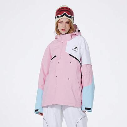 SPEED PANDA SPEED PANDA 1 Piece Women's Winter Outdoor Snowboarding And Ski Jacket Warm Mid-Length Waterproof Windproof Hooded Adjustable Mountaineering Camping Sport Clothing (Excluding Accessories) Ski Outfits