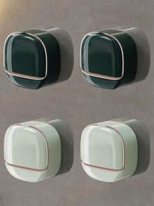 Wall Mounted Soap Dish, Luxury Wall Mounted Soap Dish With Lid, Waterproof Soap Dish With Drainage Box, No Drilling Plastic Soap For Bathroom, Unique Soap Drainage Container For Home Bathroom Home Bathroom Decor Summer, Bathroom, Shower, Travel, Soap Holder, Toiletries, Bathroom Accessory, Bathroom Storage Shelf(Cannot Be Pasted On Cement Walls And Wooden Walls).