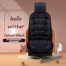 1pc Car Seat Cushion, Plush Single Piece With Backrest, Thick Plush Warm Car Seat Pad, Universal For Winter - Multicolor - View 7