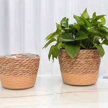 3 Packs, Plant Pots For Indoor Plants, Seagrass Planters, Planter Basket Indoor, Flower Pots Cover, Plant Containers, Natural
