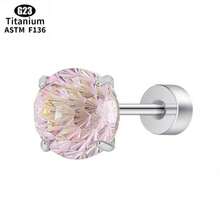 SENLANSP 1pc Luxury G23 Titanium Internally Threaded Dermal Anchor With Synthetic Opal Centered Rose, Perfect Gift, Hypoallergenic, Comfortable Wear