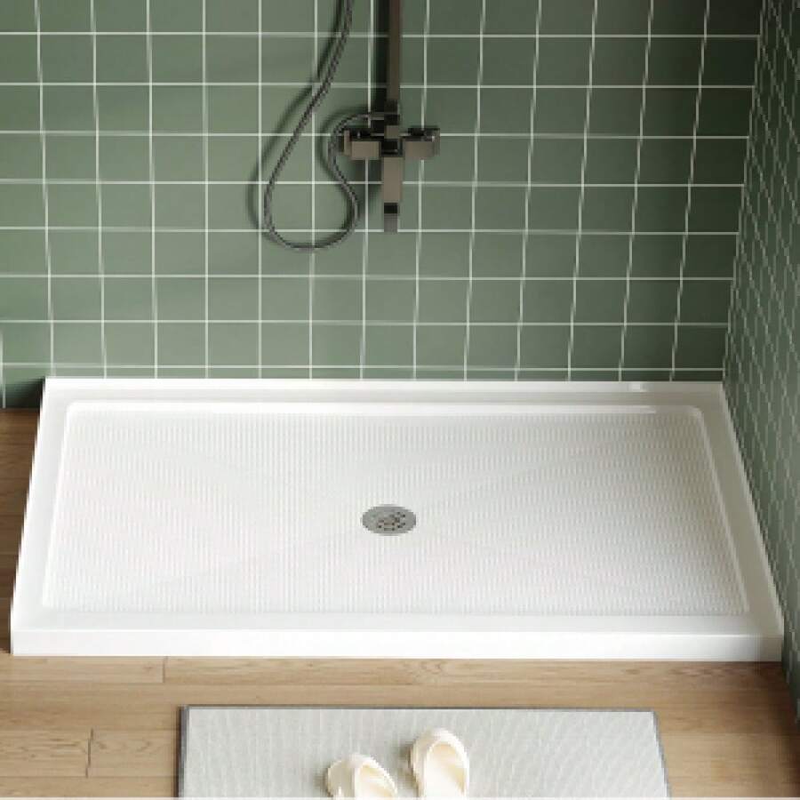 Danolapsi Shower Base,Shower Base With Drain,Removable Stainless Cover,Non-Slip Shower Pan,Acrylic And Fiberglass Shower Floor Base For Easy Installation - 60*36 middle drain - View 1