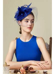Fascinator Hat Fascinator Tea Party Pillbox Derby Hat Bridal Wedding Party - D-裸粉色 - 查看 10