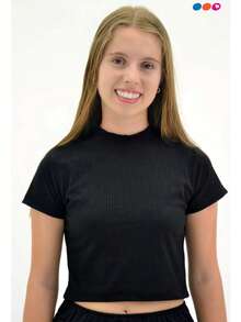 Nick Toia Kit 2 Ribbed Cropped Tops High Neck Children's/Youth Girls - Blanco y Negro - Ver 3