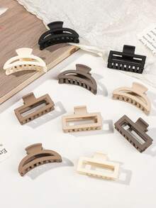 10pcs Minimalist Geometric Flower Hair Clips, Soft Autumn/Winter Vibe Hair Claw Barrettes For Girls, Student Hair Accessories For Buns, Suitable For Daily Wear, Outdoor, Travel, Commute, Work, Festivals