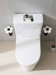 1/2 piezas Manija de descarga del inodoro con diseño floral y de dibujos animados, botón de descarga del inodoro con forma de flor, botón del tanque del inodoro, botón de presión del inodoro con forma de flor, herramienta de presión del botón de descarga del inodoro, tiradores de gabinete de cajón con diseño de flor creativo - Fácil de presionar, accesorio de baño elegante y con estilo, apto para diseño de uñas largas - Multicolor - Ver 2