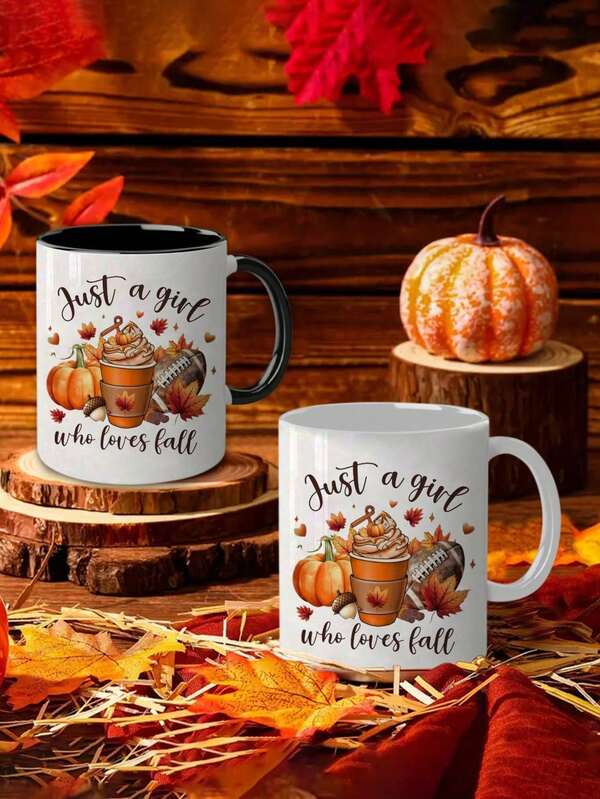 1 Stück 11oz Keramik Kaffeebecher im Herbststil, Thanksgiving Kürbis Becher "Nur ein Mädchen, das den Herbst liebt", Herbstdekoration, Kürbisgewürz, isoliert, wiederverwendbar, Feiertagsgeschenke, Geburtstagsgeschenke, Weihnachtsgeschenke, "Es ist Herbst, Leute", Raumdekoration, Party, Hochzeit, Neujahr, Valentinstag Geschenke, nur Handwäsche, geeignet für heiße oder kalte Getränke, Familiengeschirr für den Winter, Küchenartikel, ideales Geschenk zum Muttertag, Zuhause, Schule, Büro