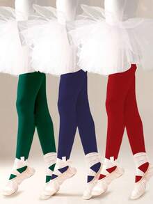 2-12 Years Girls Ballet Dance Tights, Solid Color Fashion Pantyhose Dance Leggings - Multicolor - View 4
