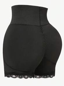 Women's Silk Lace Body Shaping Shorts, Fake Buttocks, Plump Hips, Lift Hips, Sexy High Waist Belly-Retracting Underwear, With Pads, Removable Haijin Pads, Summer Base Strip Underwear, One Piece Of Shaping Underwear Padded Butt Lift Shaping Panties Tummy Control Shapewear With Fake Hip Suitable For Prom Party Wedding Holiday Music Festival Gym Exercise Suitable For Female And Young Women's Girlfriends It Has The Function Of Gathering, Keeping Warm, Breathable, Sweat-Absorbing Elasticity - 黑色 - 查看 5