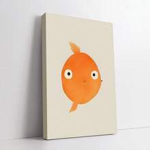 Goldfish Cartoon Art Print Poster - Frameless Canvas Wall Decor, Modern Retro Style, Suitable For Home, Office, Bathroom, Living Room, Bedroom - Indoor Animal Fish Theme Illustration Wall Hanging Decor - Canvas Ink Painting, Portrait - Spring/Winter Art Print - Multicolor - View 16
