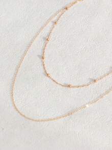 1 szt. dwuwarstwowy naszyjnik z koralików w stylu boho, modna biżuteria do pracy, dodatek na plażową imprezę dla kobiet (ręcznie robiony łańcuszek przycięty do odpowiedniej długości, ilość koralików może się różnić)