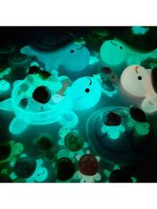 1pc/16pcs/30pcs/60pcs Colorful Glow-In-The-Dark Turtle Figurines (Requires UV Light Absorption), Suitable As Home Decor On Desks, Windowsills, Party Decorations To Create A Joyful Atmosphere, Great Gift For Turtle Lovers And Birthdays (Turtle Shell Does Not Glow)