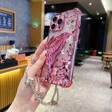 （蝴蝶支架）（银色手镯）适用于 Galaxy A123456789987654321 45G 电镀磁吸防摔透明手机壳，防摔手机壳，兼容三星 S25/S24/S23/S22 系列/A 系列，兼容 OPPO，兼容 Redmi，兼容 Moto，兼容 Pixel，兼容 vivo，兼容 OPPO，国际版，非国内版 - 粉色 - 查看 2