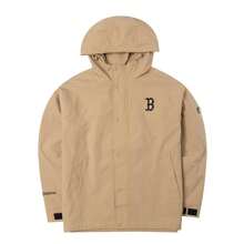 MLB 男女通用休闲连帽夹克，GORPCORE BASIC 2L WINDBREAKER，极简运动外套，3AWJB0151-43BGP - 米黃色 - 查看 1