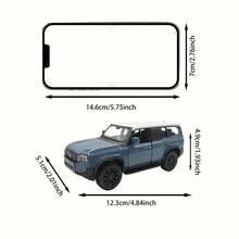 Makeda 1:36 比例丰田陆地巡洋舰普拉多压铸模型车，蓝色/哑光绿/哑光黑，后轮驱动，滑行平稳，可开启车门，细节复制，可收藏，适合展示、圣诞节、万圣节、生日礼物 - 多色 - 查看 3