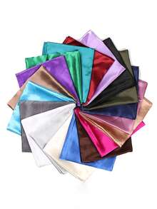 1 chiếc khăn vuông/khăn bandana bằng satin màu trơn 90cm*90cm, khăn trùm đầu/khăn choàng nhẹ đa năng dành cho nữ, tối giản và thời trang cho trang phục hàng ngày, đi biển, nghỉ lễ, du lịch. - màu xanh lá - Xem 2