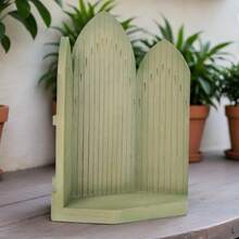 MINGZHANG 1 Christmas Story Temple, Hand-Painted Birth Background, High-Quality Resin Material, Suitable For Background Decoration Of Christmas Ornaments, Miniature Ornaments Of Jesus' Birthplace, Home Desktop Garden Decoration Sculpture, Special Gift For Christmas Party - 橄欖綠 - 查看 5