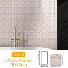 SUPSTICKER 12 miếng dán trang trí nhà cửa bằng chất liệu PVC dày dặn, kiểu dáng hiện đại, họa tiết gạch mosaic giả 2D, tự dính, chống thấm nước, chống dầu, dễ dán, thích hợp cho phòng ngủ, nhà bếp, phòng tắm, mặt bàn đảo bếp, trang trí tường phòng khách. Kích thước: 3.93*3.93/5.9*5.9/7.87*7.87 inch - Nhiều màu - Xem 13