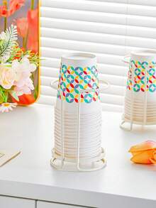 1 件豪华金属一次性杯架，适合家庭、咖啡厅和酒店使用的理想纸杯收纳盒 - 彩色 - 查看 8