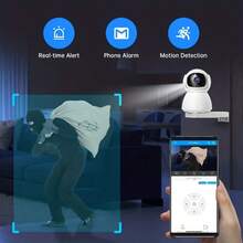 Cámara de interior HD 1080P, cámara WiFi de 2.4G, cámara de monitoreo con inclinación y giro con seguimiento automático, visión nocturna, audio bidireccional, adecuada para monitor de bebé y mascota, cámara de visión nocturna de alta definición para grabación de video y vigilancia del hogar