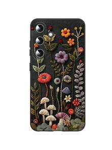 1 ốp lưng điện thoại màu đen in họa tiết giả thêu, tương thích với iPhone 16 Pro Max/16 Plus/16 Pro/16/16e, A54/A55/A53, S24/S24fe/S24 Plus/S24 Ultra, S25/S25 Plus/S25 Ultra, không phải họa tiết 3D. - màu đen - Xem 5