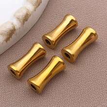 10 件不锈钢竹珠金属管珠小骨节合金银竹隔珠散珠适用于珠宝制作饰品手链项链用品 DIY 手工制作 - 彩色 - 查看 11