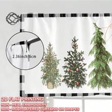 1pc Christmas Flat Visual Decorative Short Curtain, Christmas Tree Print, Rod Pocket Top, Fade-Resistant, Single-Sided Print, Polyester Material, Thick , Washable, Christmas Home Decor, Party Gift, Suitable For Living Room, Dining Room, Kitchen, Cafe, Closet Partition Christmas Decorations Room Decor Christmas Decorations Home - Multicolor - View 7